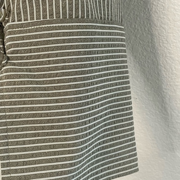Elce Swim top long sleeve sz small gray striped Button Down - Picture 4 of 9